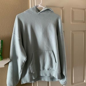 Fear of god essentials baby blue hoodie